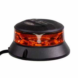 Robustný oranžový LED maják, čierny hliník, 36W, ECE R65