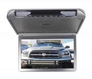 Stropný monitor 13,3" šedo/strieborný s SD/USB/IR/FM/HDMI