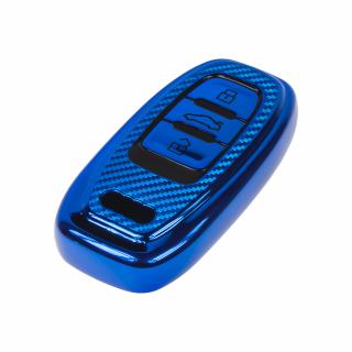 TPU obal pre kľúč Audi, carbon modrý