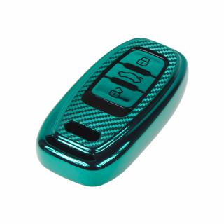 TPU obal pre kľúč Audi, carbon zelený