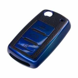 TPU obal pre kľúč Škoda, VW, Seat, modrý