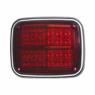 Výstražné LED svetlo obdĺžnikové, 12/24V, červené