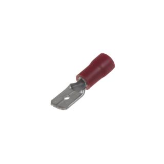 Zástrčka plochá 6,3 mm červená, 100 ks