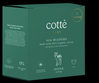 Cotté plienky BIO bavlna JUNIOR 22ks