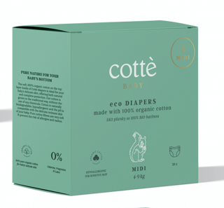 Cotté plienky BIO bavlna MIDI 28ks