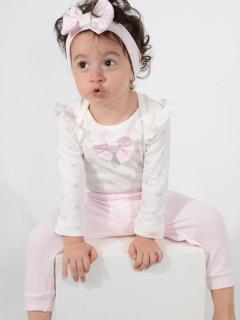 3-dílný set pro miminka - Body, kalhoty a čelenka Velikost: 9-12 mes. (74 - 80 cm)