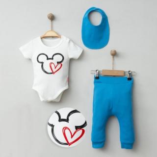 Dětský set Mickey Mouse Láska - modrý Velikost: 9 mes. (74 cm)