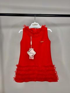 Dívčí šaty s jemným tylem - Red Velikost: 3r. (98 cm)