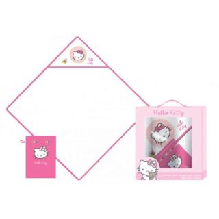 detská osuška s kapucňou + žinka HELLO KITTY