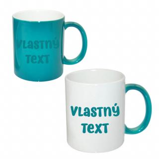 Hrnček s vlastným textom meniaci farbu - tyrkysový