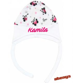 kojenecká čiapka BABY - s menom PANDA Veľkosť: 68
