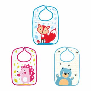 Canpol babies Bavlnený podbradník so zapínaním na cvočky CUTE ANIMALS