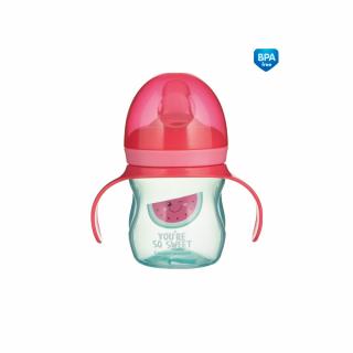 Canpol babies Cvičný pohár so silikónovým náustkom 150 ml SO COOL ružový