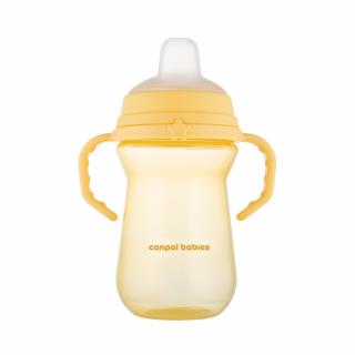 Canpol babies Hrnček so silikónovým náustkom FirstCup 250ml žltý