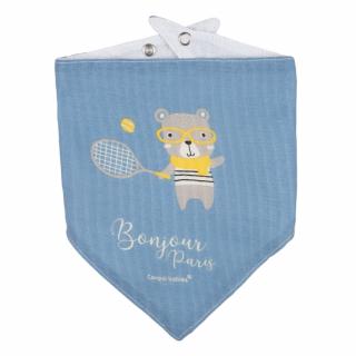 Canpol babies Mušelínový podbradník BONJOUR PARIS 2 ks modrý