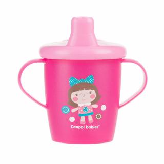 Canpol babies Nevylievací pohár tvrdý 250 ml TOYS ružový