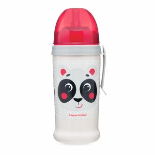Canpol babies Nevylievacia športová fľaša so silikónovou slamkou 350 ml HELLO LITTLE béžová