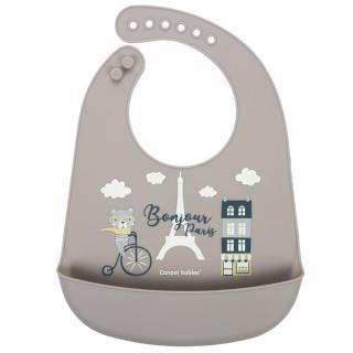 Canpol babies Podbradník silikónový s vcreckom BONJOUR PARIS béžový