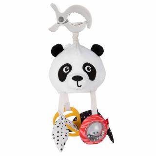 Canpol babies Senzorická závesná cestovná hračka PANDA s klipom BabiesBoo