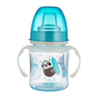 Canpol babies Tréningový hrnček so svietiacimi úchytmi EXOTIC ANIMALS 120ml modrý