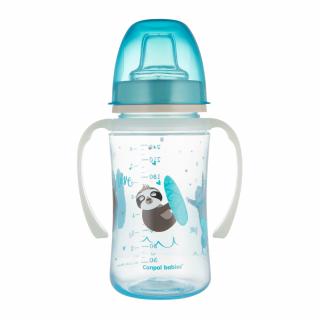 Canpol babies Tréningový hrnček so svietiacimi úchytmi EXOTIC ANIMALS 240ml modrý