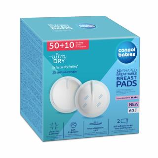 Canpol babies Tvarované priedušné tampóny do podprsenky 3D 50+10ks