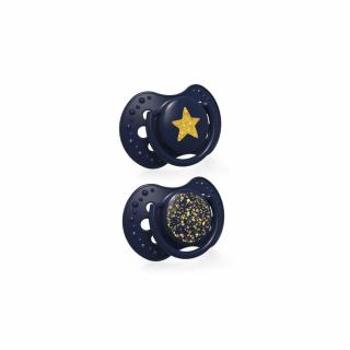 LOVI Dynamický utišujúci cumlík 3-6m 2ks Stardust Blue