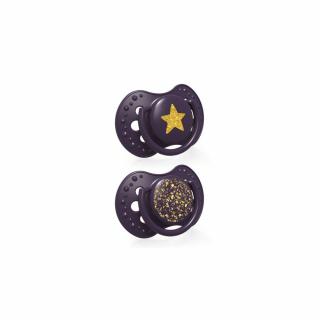 LOVI Dynamický utišujúci cumlík 3-6m 2ks Stardust Violet