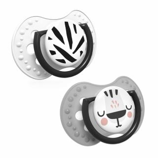 LOVI Dynamický utišujúci cumlík 6-18m 2 ks Salt & Pepper