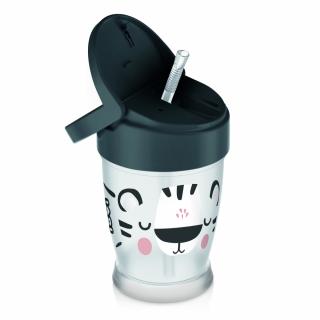 LOVI hrnček so slamkou JUNIOR 250ml Salt & Pepper