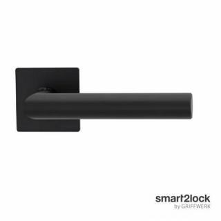 Griffwerk Lucia Piatta S Quattro smart2lock kľučka na tenkej rozete uzamykateľná čierna Orientácia: Ľavá, Povrch: čierna matná (CM), Typ: WC -…