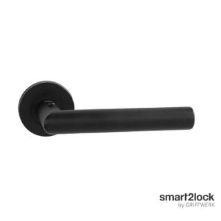 Griffwerk Lucia Professional smart2lock kľučka na rozete uzamykateľná čierna Orientácia: Ľavá, Povrch: čierna matná (CM), Typ: WC - uzamykateľné