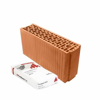 Wienerberger Porotherm 14 Profi brúsená tehla Lepenie tehál: na lepiacu maltu (malta v cene)