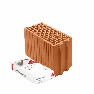 Wienerberger Porotherm 17,5 Profi brúsená tehla P12 Lepenie tehál: na lepiacu maltu (malta v cene)