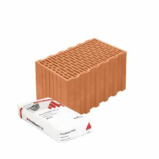 Wienerberger Porotherm 38 Profi brúsená tehla Lepenie tehál: na lepiacu maltu (malta v cene)