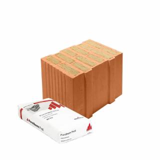 Wienerberger Porotherm 38 T Profi brúsená tehla s vatou Lepenie tehál: na lepiacu maltu (malta v cene)