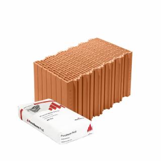 Wienerberger Porotherm 44 EKO+ Profi brúsená tehla Lepenie tehál: na lepiacu maltu (malta v cene)