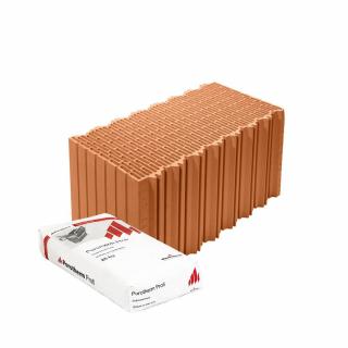 Wienerberger Porotherm 50 EKO+ Profi brúsená tehla Lepenie tehál: na lepiacu maltu (malta v cene)