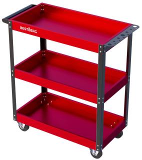 Kovový pojazdný dielenský vozík s 3 policami BestBerg BBTC-301 / SPCC steel