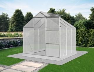 Skleník so základňou BestBerg SBP-4 / 3,6 m² / 190 x 190 x 201 cm / strieborná