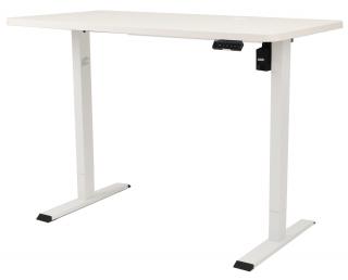 Výškovo nastaviteľný elektrický stôl BestBerg BBAT-14WW / rozmer 140x70 cm / výška 93,4-125,4 cm / biely
