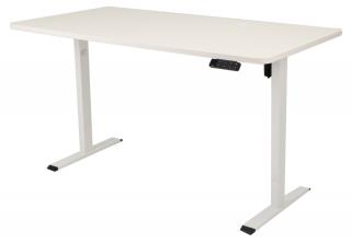 Výškovo nastaviteľný elektrický stôl BestBerg BBAT-16WW / rozmer 160x80 cm / výška 85-130 cm / biely