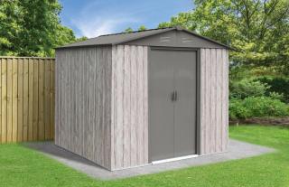 Záhradný domček BestBerg ZDB-4SD / 4,1 m² / 236 x 174 x 206 cm / biele drevo / sivá