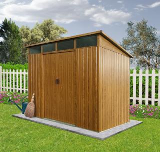 Záhradný domček BestBerg ZDSL-4D / 4,6 m² / 238 x 194 x 202 cm / červené drevo / hnedá