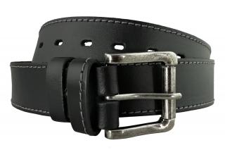 Čierny pánsky opasok z kože OP-009 - 110cm