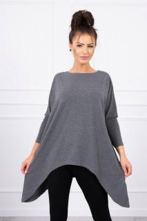 Dámska blúzka oversize 8875 - melanžovo grafitová - Uni