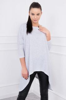 Dámska blúzka oversize 8875 - svetlosivá - Uni