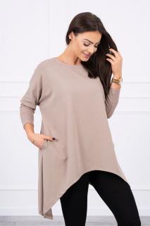 Dámska blúzka oversize 8875 - tmavobéžová - Uni