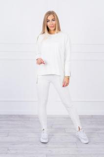 Dámska ecru tepláková súprava s oversize mikinou 9328 - Uni