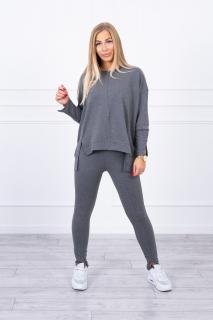 Dámska grafitová tepláková súprava s oversize mikinou 9328 - Uni
